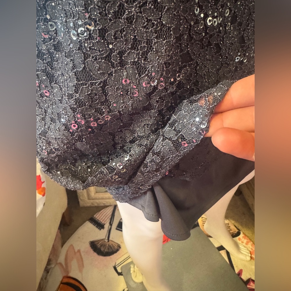 NW nightway charcoal sequin lined sleeveless mid length dress - Picture 11 of 17